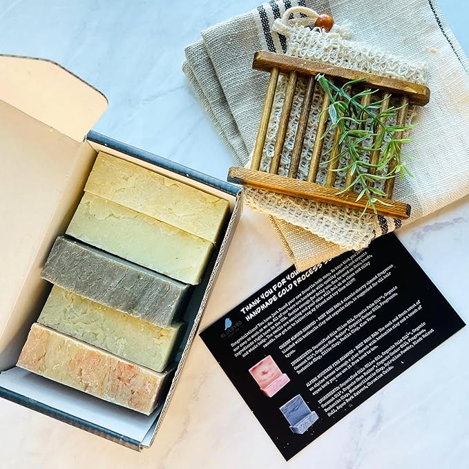 BLUBYRD Soap Co. Natural Solid Shampoo Bar 5 Pack – Set of Organic Shampoo Bars For Hair & Body Wash | Natural Conditioning, Eco Friendly, Zero Waste, Vegan- Cherry Almond (Shampoo)