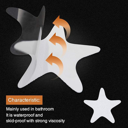 Anti Slip Shower Stickers 24 PCS Safety Bathtub Strips Adhesive Decals with Premium Scraper(White Star)