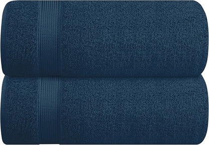 Belizzi Home Cotton 2 Pack Oversized Bath Sheet 35x70, Large Bath Sheet, Ultra Soft, Absorbent, Compact, Eco-Friendly, Recyclable, Quick Drying and Lightweight Towel - Mineral Blue