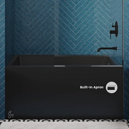 Voltaire 48" X 32" Right-Hand Drain Alcove Bathtub with Apron in Matte Black