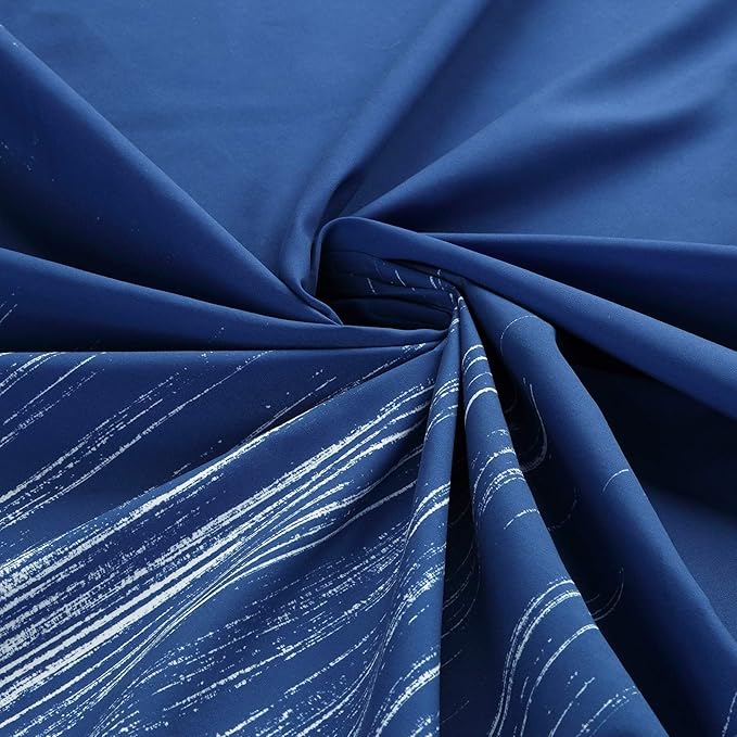 Long Stall Fabric Shower Curtain, Royal Blue Cloth Shower Curtains for Bathroom, Modern Bathroom Small Curtains, 54" W x 78" H