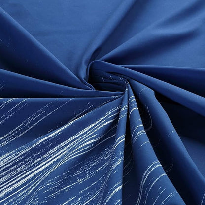 Long Fabric Shower Curtain, Royal Blue Microfiber Cloth Shower Curtains for Bathroom, Modern Waterproof Bathroom Curtains, 78" W x 78" H