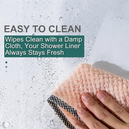 AmazerBath Clear Shower Curtain, 72x72 Plastic Shower Curtain, PEVA Waterproof Shower Curtain, Medium Weight Shower Curtains for Bathroom with 3 Weighted Magnets and 12 Rustproof Grommet Holes