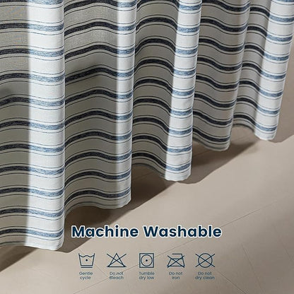 SLEEP ZONE Shower Curtain Liner, Waffle Shower Curtains for Bathroom, Heavy Duty Thick Fabric Shower Curtains - 285GSM Luxury Weighted Polyester Bath Curtain, 72" × 72" (Blue)