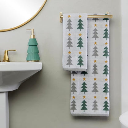 SKL Home Christmas/Winter Multi Trees 100% Cotton Premium Bath Towel, 500 GSM, Soft & Absorbent, Reversible Jacquard, Decorative, Multi