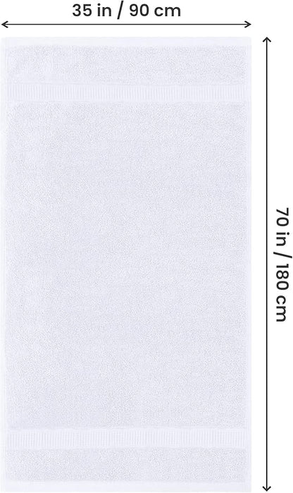 Utopia Towels Luxurious Jumbo Bath Sheet 2 Piece, 600 GSM, 35 by 70 Inches, 100% Ring Spun Cotton, Highly Absorbent and Quick Dry Extra Large Bath Towel, Super Soft Towel, White