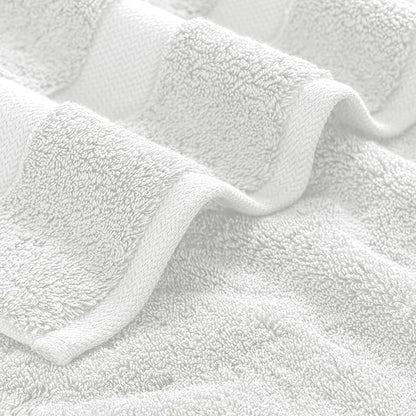 TOWELTIQUE- Organic Cotton Plush Bath Towels Pack of 4 GOTS & Oeko- TEX Certified | Premium Soft, Absorbent & Quick-Drying Towels for Bathroom, Gym, Spa & Hotel Use – White