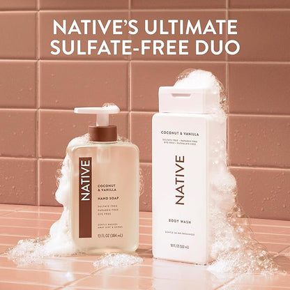Native Sulfate Free Body Wash Contains Naturally Derived Ingredients | for Women & Men| Coconut & Vanilla, 36 oz