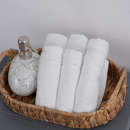 Tens Towels Pack of 60 Washcloths, 12 x 12 Inches, Lighter Weight, Quick to Dry, Super Soft & Absorbent, Gentle Face Towels, Hotel Quality, Perfect for Bathroom, Gym, Spa (White, 60 Pack)