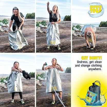 Shower Toga - Wearable Shower Garment, Privacy RV & Camping Shower, Surf Poncho, Shower Tent, or Portable Changing Room