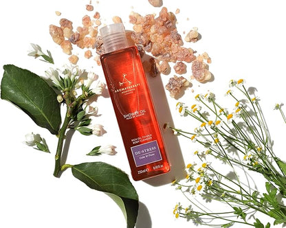 Aromatherapy Associates De-Stress Mind Shower Oil. Concentrated Blend of Frankincense, Chamomile and Petitgrain Essential Oils to Clear, Calm and Moisturize (8.45 fl oz)