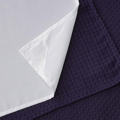 River Dream Heavyweight No Hooks Required Dotted Waffle Weave Shower Curtain with Snap in Liner - 71W x 74H,Hotel Grade,Spa Like Bath Curtain,Regal Purple