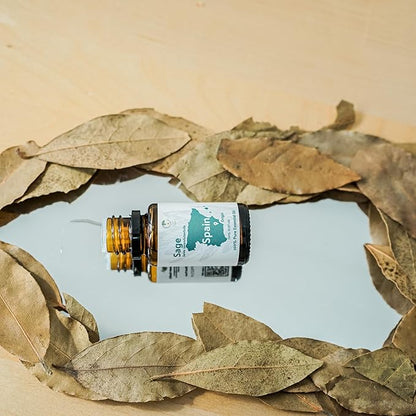 Sage Essential Oil - Direct from Essential Oils SL Spain - Steam Distilled - Aceite Esencial de Salvia for Aromatherapy, Massage, Diffuser, DIY Candle and Soap Making - 22lbs