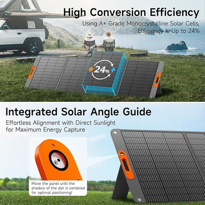 400W Portable Solar Panel for Power Station, 24% High Efficiency Lightweight ETFE Foldable Solar Panel Charger, MC4 Output, IP65 Waterproof, for Outdoor Camping, RV, Emergency Power Supply