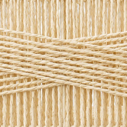 LA JOLIE MUSE Wicker Storage Baskets for Organizing, Recyclable Paper Rope Basket with Wood Handles, Decorative Hand Woven Basket Organizers for Makeup Books Shelves Living Room, Beige, Set of 2