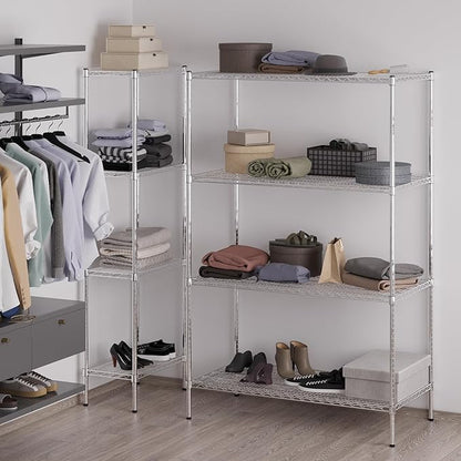 24" Deep x 48" Wide x 74" Height Wire Shelving Kit | 4-Tier | NSF Commercial Storage Rack Unit