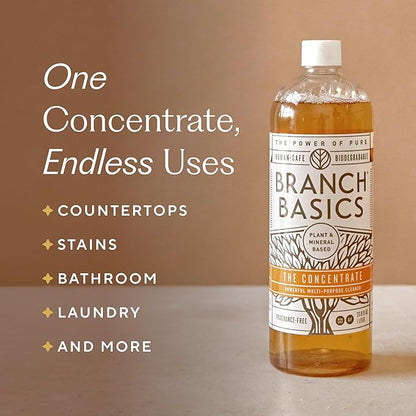 Branch Basics Concentrate Refill (33.8 oz) | All Purpose Multi-Surface Cleaning Concentrate - Replace Every Household Cleaner | Plant & Mineral-Based, Human-Safe, Fragrance Free