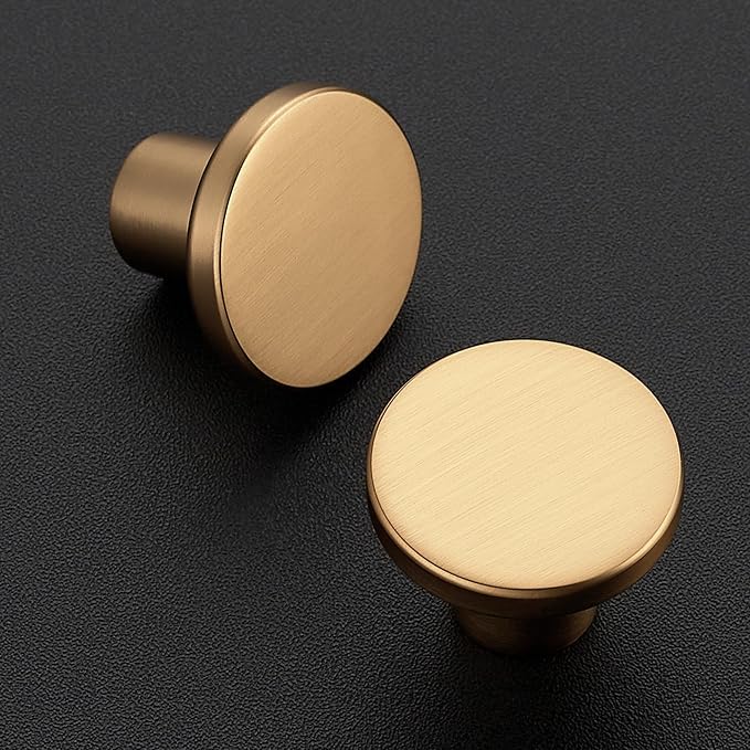 Ravinte 10 Pack Cabinet Knobs Champagne Bronze Kitchen Cabinet Knobs Round Dresser Drawer Knobs Drawer Pulls Closet Door Knobs 1-1/5 Inch