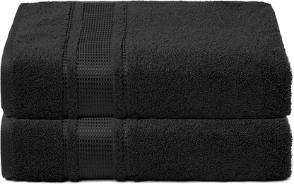 Melissa Linen, 2 Piece Hand Towel Set, 100% Turkish Cotton Face Hand Towels for Bathroom, 20 in x 35 in, Absorbent, Quick Dry, Durable and Soft, Spa and Hotel Quality, Jet Black
