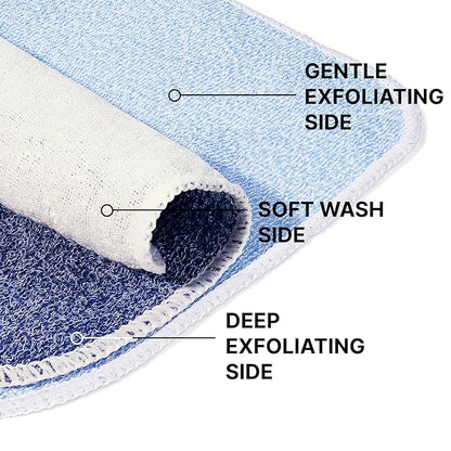 ZOMCHI Exfoliating Wash Cloths for Face and Body, Dual Sided Scrub Bath Cloth, Shower Wash Cloth for Men and Women, 2 Count (Rough and Gentle)