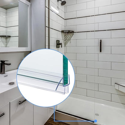 2-Pack ShowerDoor Bottom Seal 3/8" x 36" Polycarbonate Frameless Ultra Clear Shower Door Seal Strip for Glass Doors Stop Leaks and Create a Water Barrier Replacement Shower Cubicle