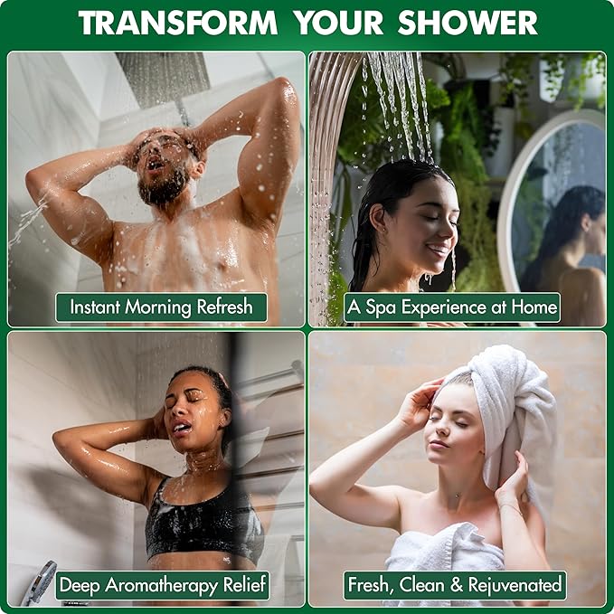 Brookstone Shower Steamers Aromatherapy 12 Tablets - Christmas Stocking Stuffers for Men, Birthday Gifts for Women, Green Elephant, Relaxation, Self Care - Shower Steamers Clean Breeze