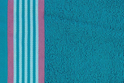 CASA COPENHAGEN He & She 6 Pieces Towel Set- Teal + Pink, 550 GSM 2 Bath Towel 2 Hand Towel 2 Washcloth, Designed in Denmark Made of Soft Egyptian Cotton for Bathroom, Kitchen & Shower