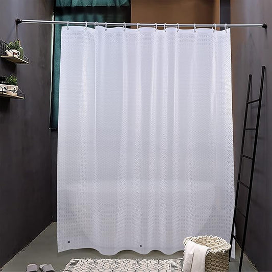 NTBAY EVA Semi-Transparent Clear Shower Curtain with Diamond, Water-Repellent Liner with 3 Magnets for Bathroom, 72x72 Inches