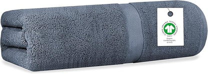 Delara Organic Cotton Luxuriously Plush Bath Sheet | GOTS & Oeko-TEX Certified | Premium Hotel Quality Towels | Feather Touch Technology| 650 GSM Long Staple|Soft, Quick Dry & Ultra-Absorbent 36"x70"