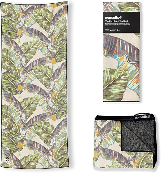 Nomadix Original Towel - Perfect for Beach, Pool, Travel, Camping, Yoga - Made with Recycled Materials - Super Absorbent - Sand Resistant - Banana Leaf Green - 72.5x30
