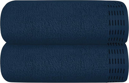 Cotton 2 Pack Oversized Bath Towel Set 28x55 inches, Large Bath Towels, Ultra Absorbant Compact Quickdry & Lightweight Towel, Ideal for Gym Travel Camp Pool - Mineral Blue