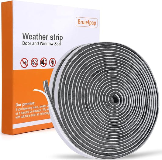 40FT Self-Adhesive Weather Stripping Seal for Door Frames and Sliding Windows, Weatherstripping for Soundproofing, Dustproof, Window Insulation for Winter, 0.35'' Wide x 0.35'' Thick, Grey