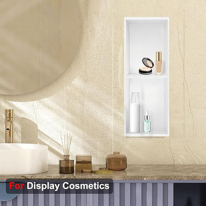 Shower Niche, Stainless Steel Elegant Bathroom Niche, No Tile Needed Recessed Shower Shelf Organizer for Storage