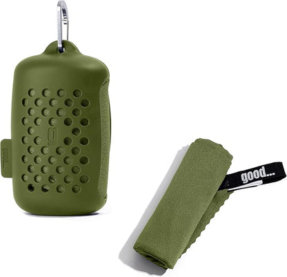 Quick Dry Towel - Super Absorbent Fast Drying - Travel, Camping, Gym & Sports - Army Green Nanofiber