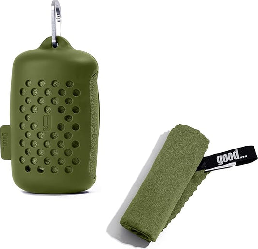 Quick Dry Towel - Super Absorbent Fast Drying - Travel, Camping, Gym & Sports - Army Green Nanofiber
