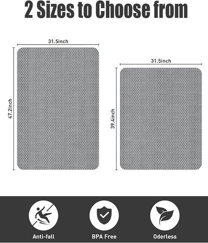 Extra Large Non Slip Shower Mat - Yonala 47.2" x 31.5" Anti Slip Shower Mat for Inside Shower, Trimmable PVC Shower Floor Mat for Shower Stall, Bathroom, Tub, Quick Drying Matt
