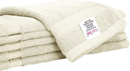 Utopia Towels 12 Pack Premium Wash Cloths Set, 12 by 12 Inches, 100% Cotton Ring Spun, Highly Absorbent and Soft Feel Essential Washcloths for Bathroom, Spa, Gym, and Face, Ivory