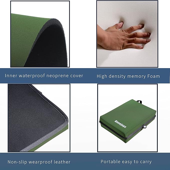 Bath Kneeler - Knee Pads for Women & Men, Baby Bath Kneeler, Garden & Yoga Knee Cushion (Green)