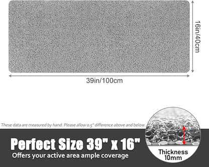 Bathtub Mat Shower Mat Non-Slip - 16x39 Inch Soft Comfort Bath Mat with Drainage Holes, PVC Loofah Massage Bathmat for Shower, Tub, Bathroom, Wet Areas, Quick Drying