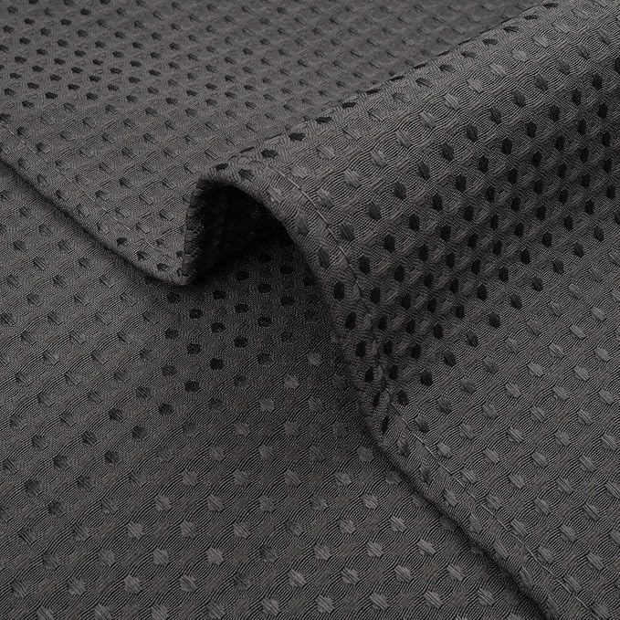 River Dream Heavyweight No Hooks Required Dotted Waffle Weave Shower Curtain with Snap in Liner - 71W x 74H,Hotel Grade,Spa Like Bath Curtain,Graphite Grey