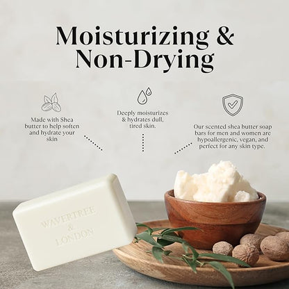 Wavertree & London Born To Drive Scented Natural Soap Bars (2 Bars), 7oz Moisturizing French Triple Milled Soap Bars enriched with shea butter - Pure Plant Oil Bath & Body Bars for All Skin Types