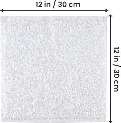 Utopia Towels 24 Pack Cotton Washcloths Set, 100% Ring Spun Cotton, Premium Quality Flannel Face Cloths, Highly Absorbent and Soft Feel Fingertip Towels, Grey, White