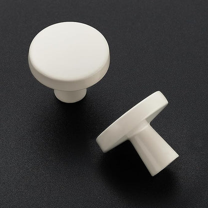 Ravinte 10 Pack Drawer Pulls 1-1/4 Inch White Kitchen Cabinet Knobs Solid Round Dresser Handles for Simple Cupboard Hardware