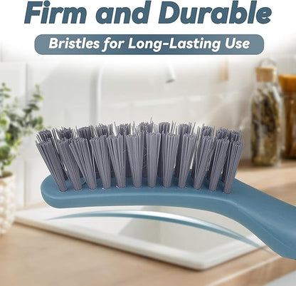 PHYEX 2 Packs Small Brushes for Cleaning, Stiff Bristle Grout Scrub Brushes for Kitchen, Bathroom, and Tile Floors, Ideal for Gaps, Crevices, and Window Tracks