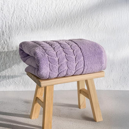 BAGNO MILANO Organic Turkish Cotton Bath Towels, Luxury Jacquard Collection, Certified Organic Highly Absorbent, Soft-Plush Towel Set (Lilac, 2 Pcs Bath Towel Set)