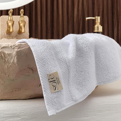 SOFE H&L | Olea Luxury Cotton Turkish Bath Towels Set of 4 White | Premium, Soft, Durable, Absorbent | Hotel Quality Plush Towels and Thick Towel Sets