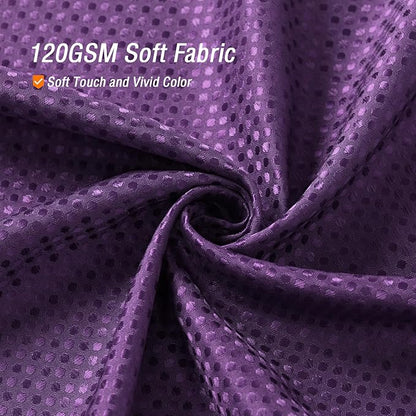 Gibelle Extra Long Shower Curtain 72 x 84, Tall Waffle Weave Textured Fabric Shower Curtain for Bathroom, Water Repellent, Machine Washable, Purple