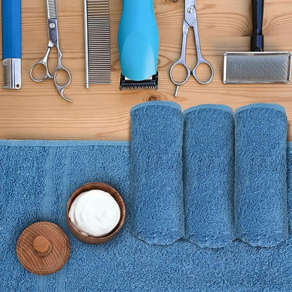 24 Pack Navy Blue Hand Towel 100% Cotton Spa Towel – 16x26 inches Highly Absorbable Facial Towels Gym, Hair Towel and Face Towel Bulk Small Towels (Not Bleach Proof)