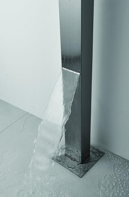 Outdoor Shower Toorak 316 Marine Grade Stainless Steel Panel-No Rust! Perfect for Swimming Pools, Backyards, Beach Houses, Resorts. Hot & Cold Water Connections, Wall Mounted or Freestanding Options
