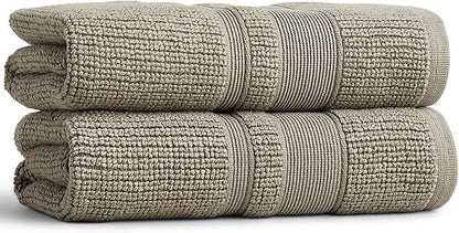 Preston Lane Douro Hand Towel Set – 2 Pack Luxury Cotton Towels, Ultra Soft & Absorbent, Quick-Dry Spa-Quality Bathroom Towels, Made in Portugal, Eucalyptus